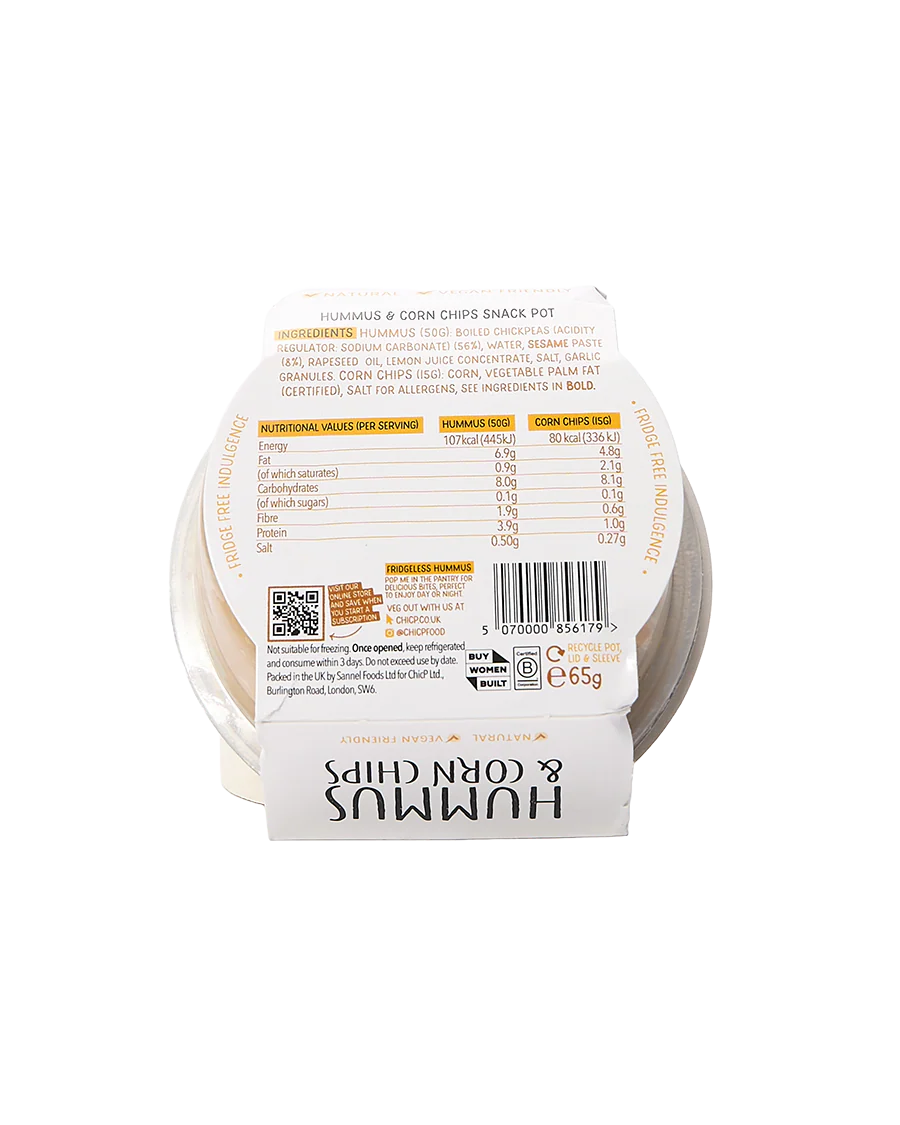 Hummus & Corn Chips Snack Pot - Image 2