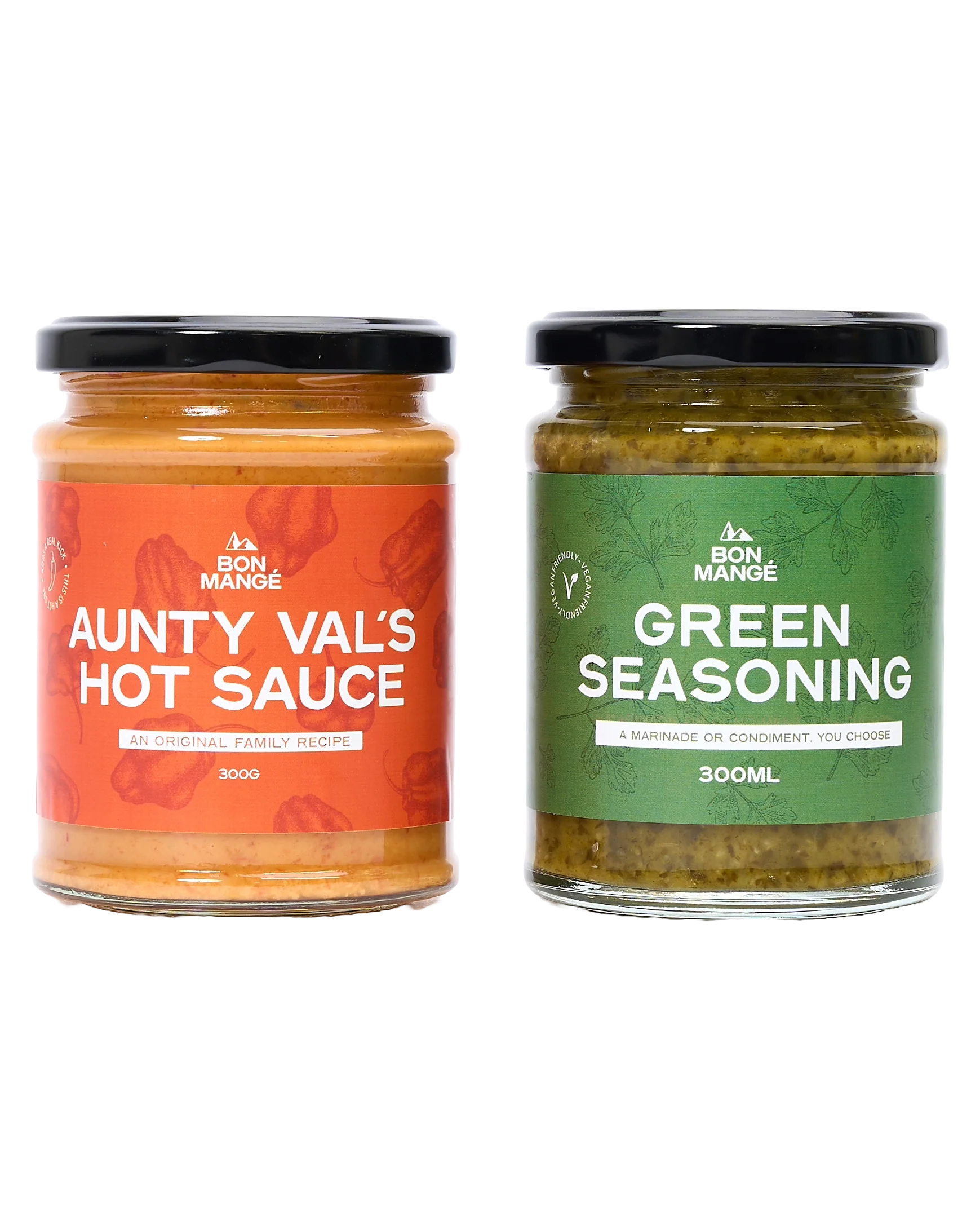Bon Mangé: Heat and Flavour Set (Hot Sauce & Green Pepper Seasoning)