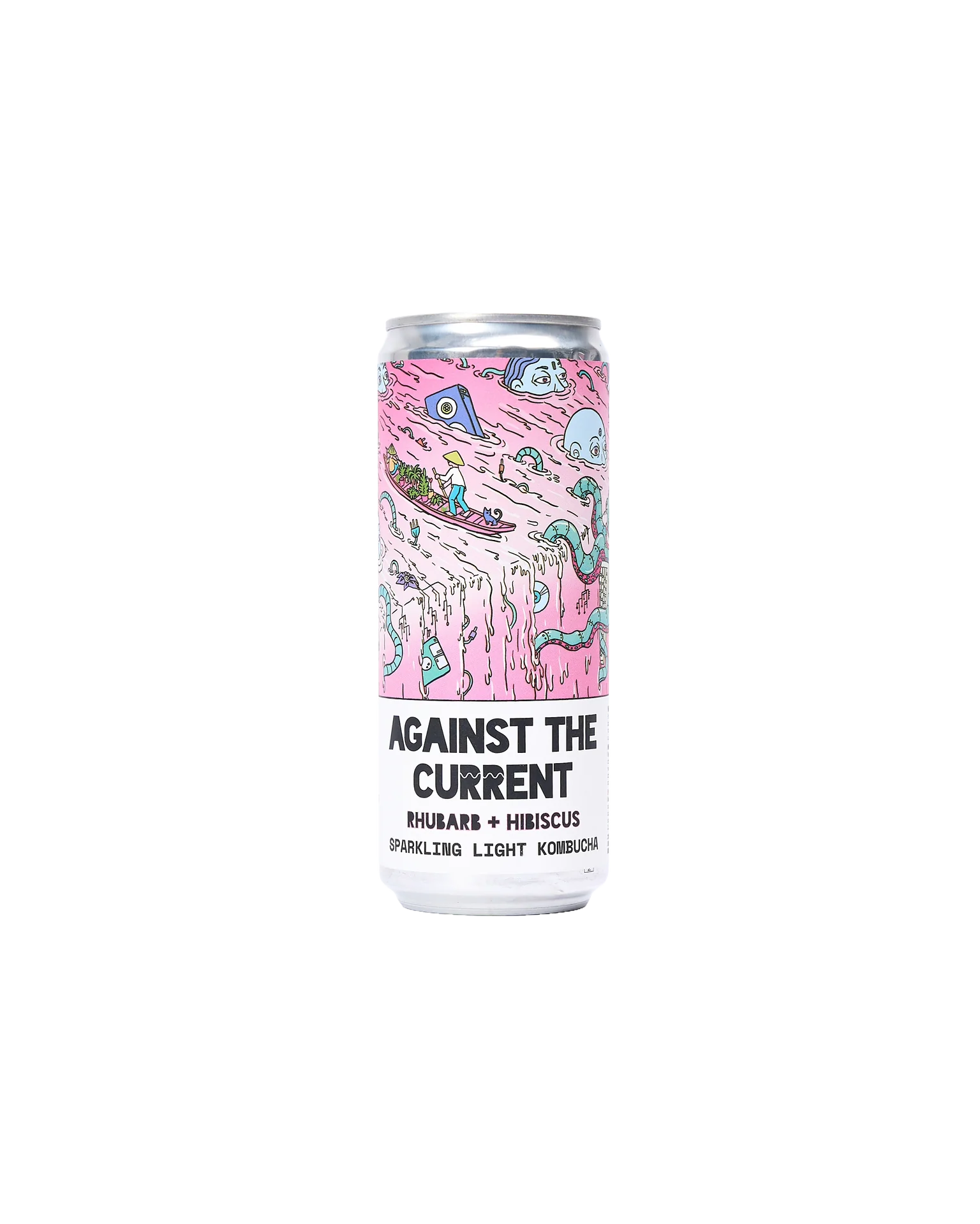 Against The Current: Organic Rhubarb & Hibiscus Kombucha Soda