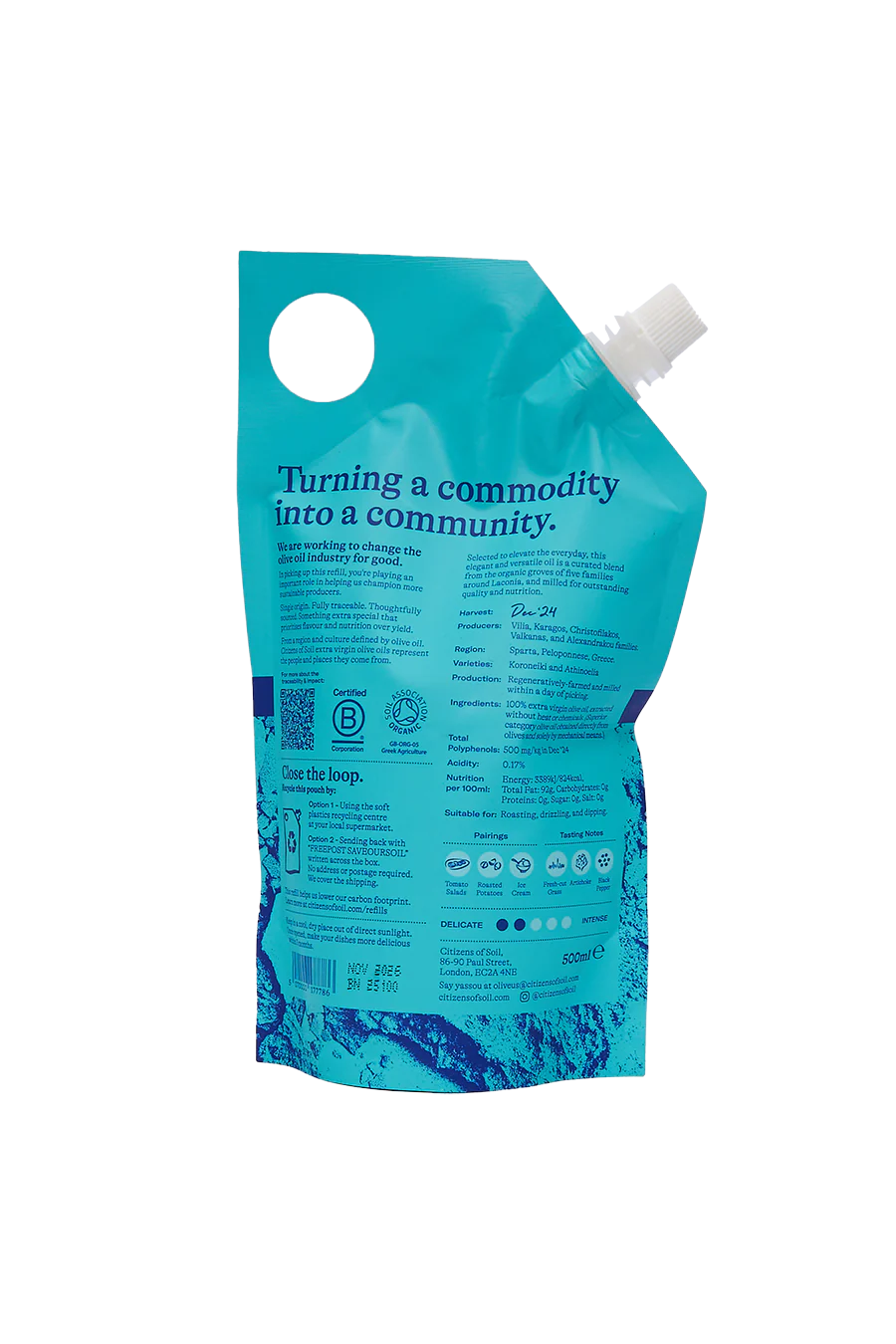 Greek Extra Virgin Olive Oil Refill Pouch (500ml) - Image 2