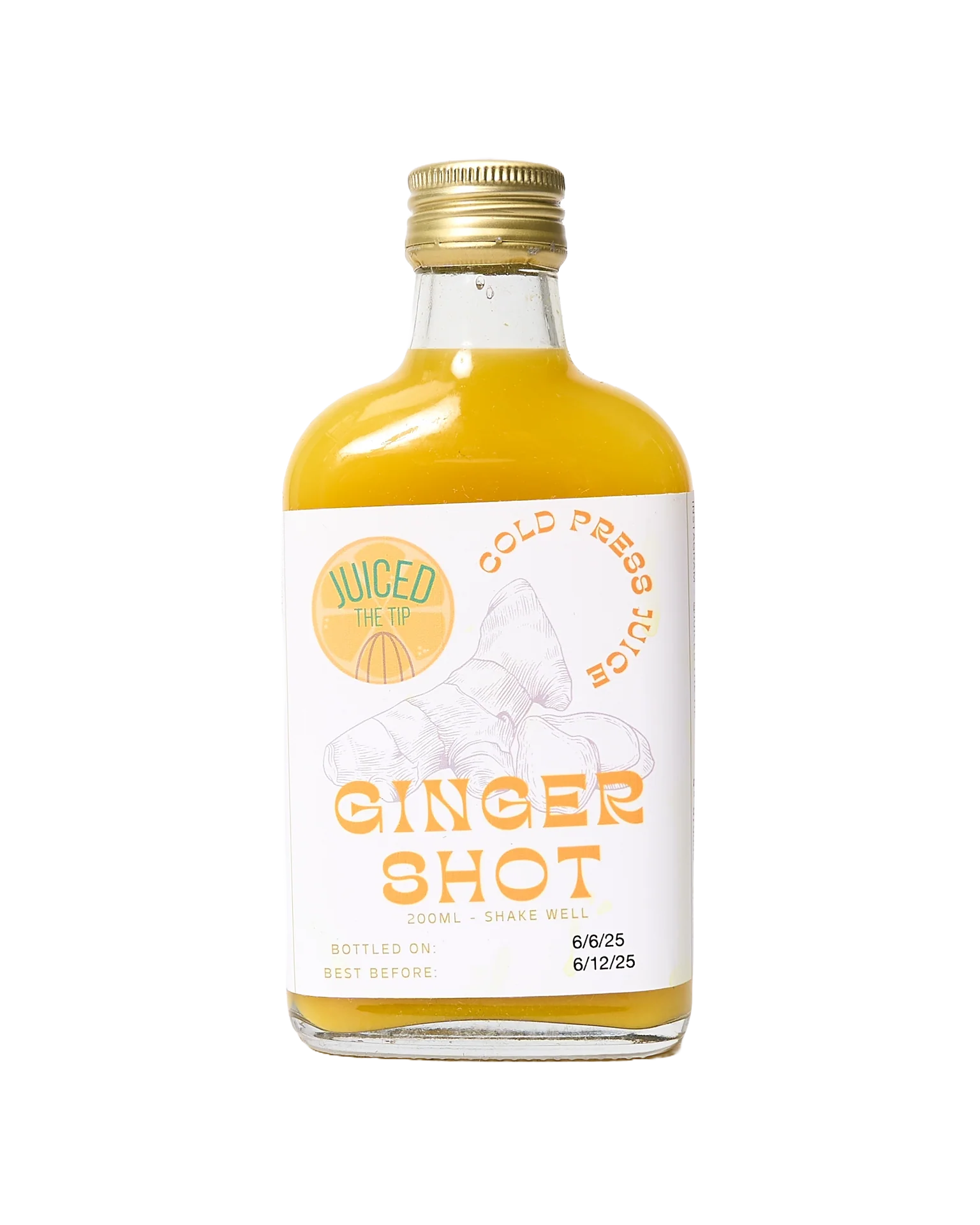 Ginger Shot - Ginger, Orange & Turmeric Juice Shots