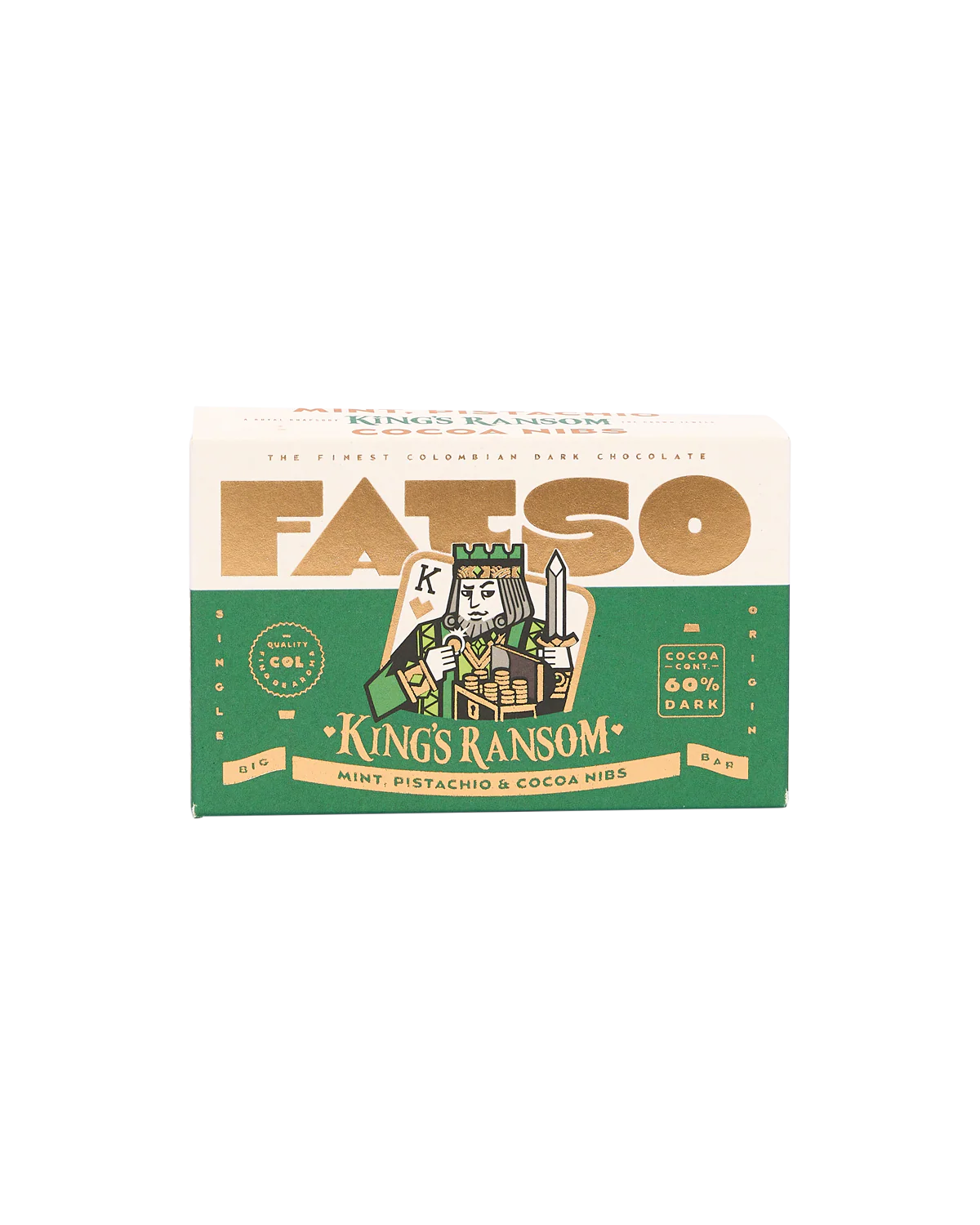 King's Ransom: Pistachio, Mint & Cocoa Nib Dark Chocolate