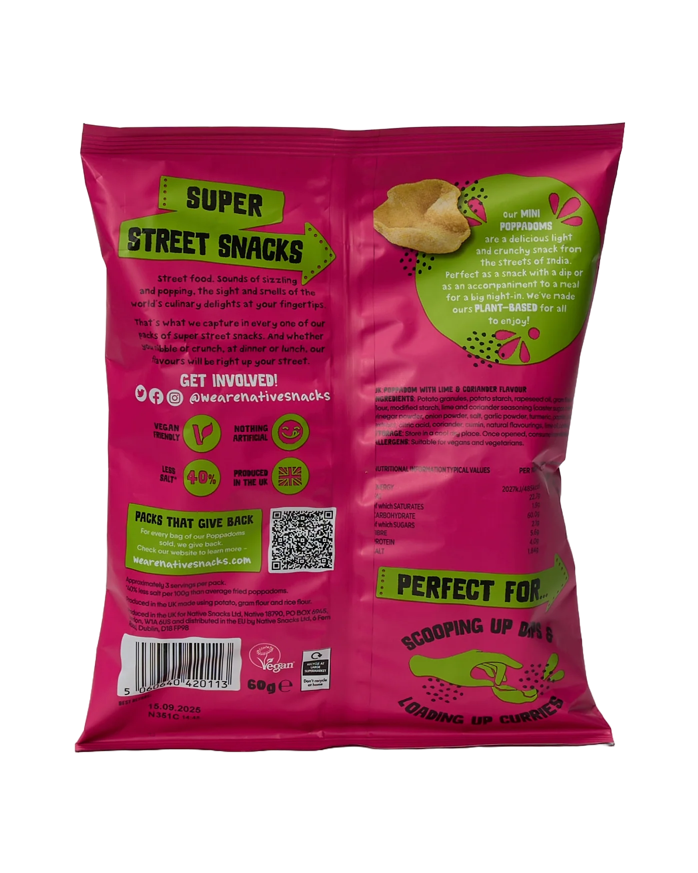 Lime and Coriander Mini Poppadoms (Sharing Bag) - Image 2