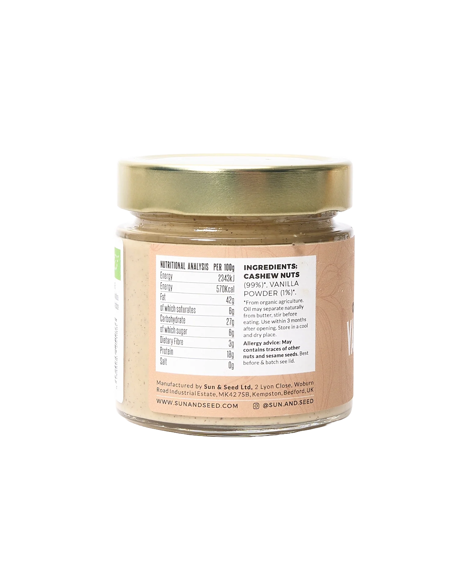Organic Raw Cashew & Vanilla Butter - Image 2