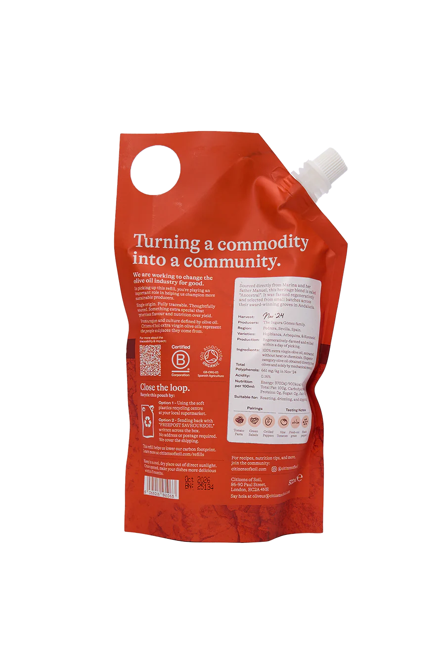 Spanish Extra Virgin Olive Oil Refill Pouch (500ml) - Image 2